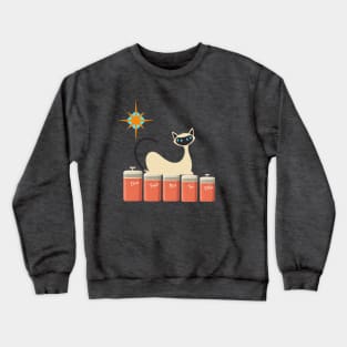 Siamese Atomic Cat in Mid Century Kitchen Crewneck Sweatshirt